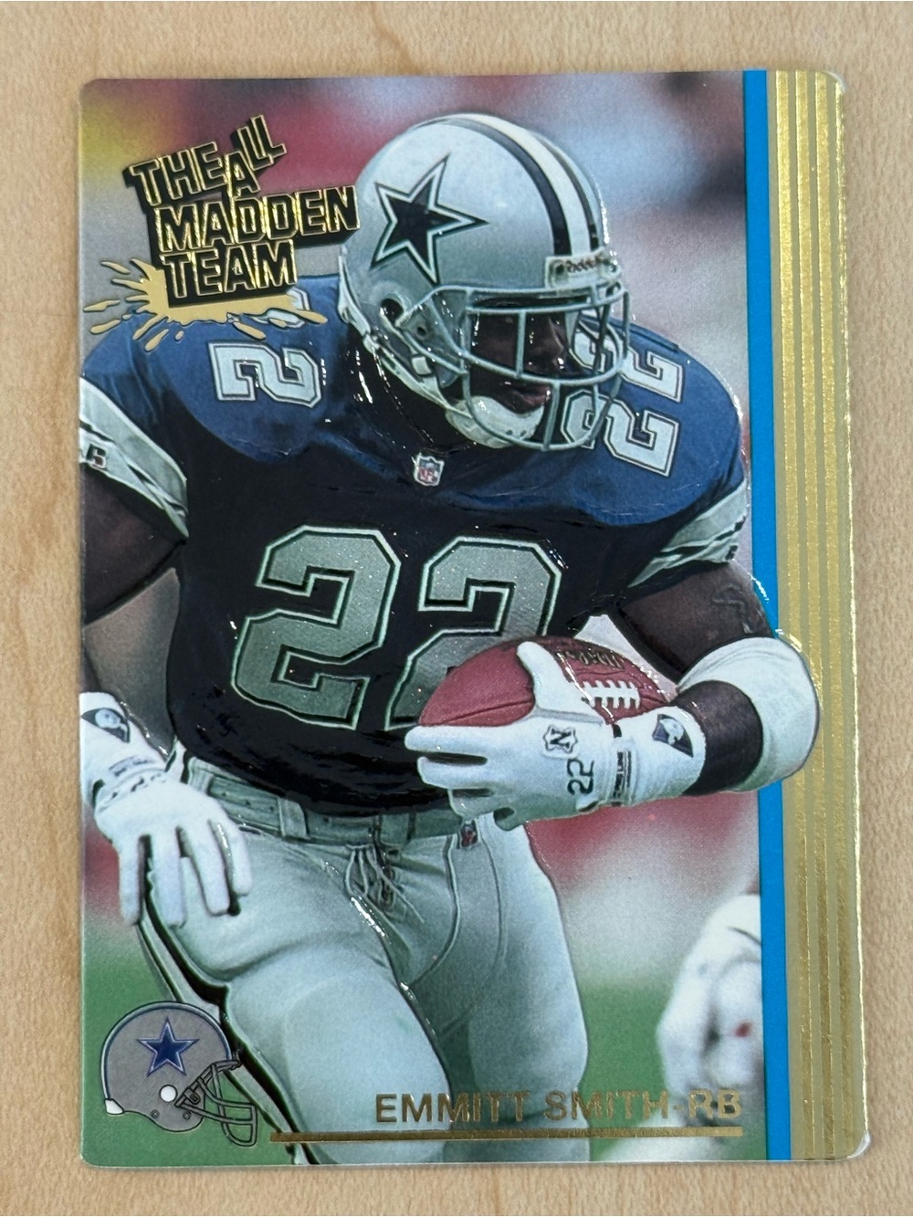 Emmitt Smith Football Trading Card - Blue, Silver & Gold